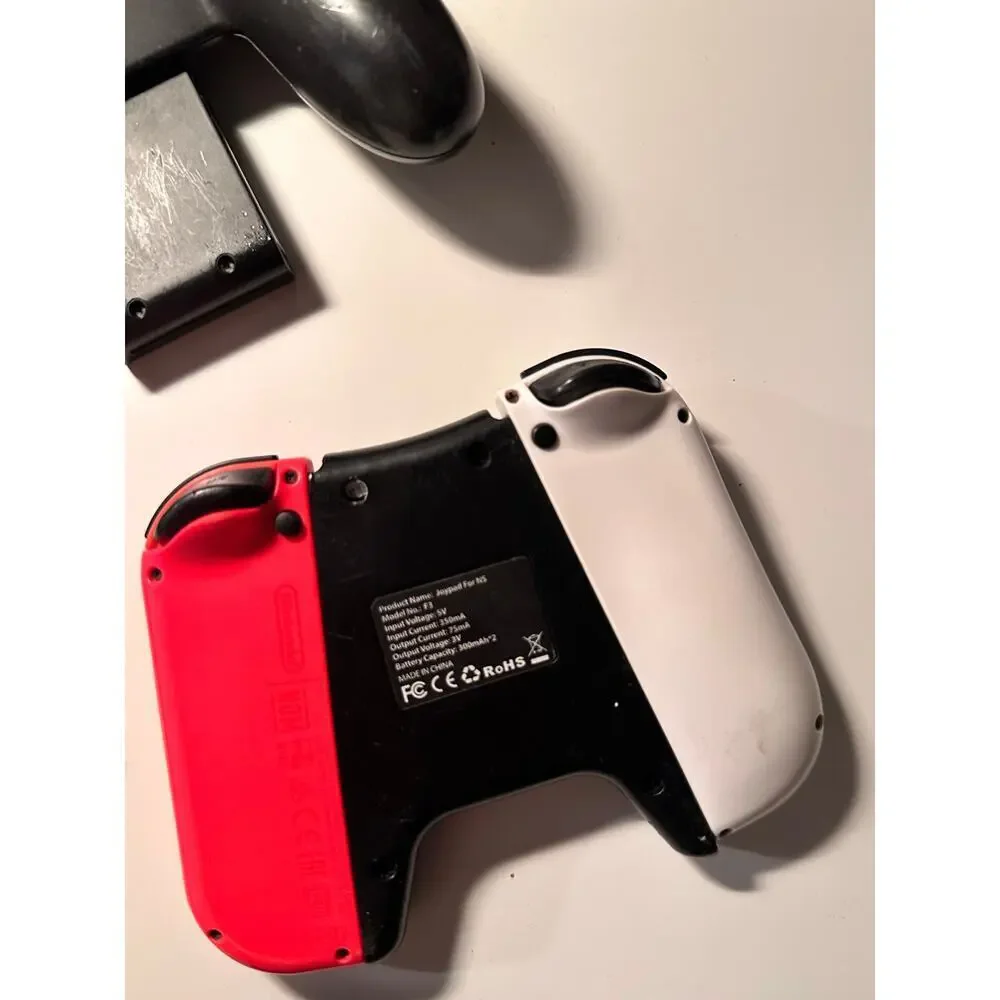 Nintendo Switch White Red Joy-Con Grip Holder & Controller Set